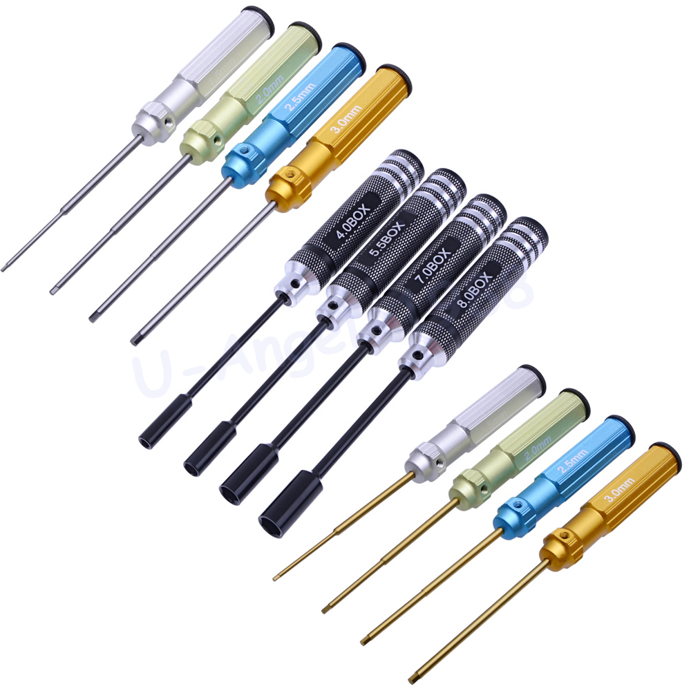 Tamiya Model Paint Set - ชุดไขควงหกเหลี่ยม RC Tools 4 ชิ้น เคลือบไทเทเนียม