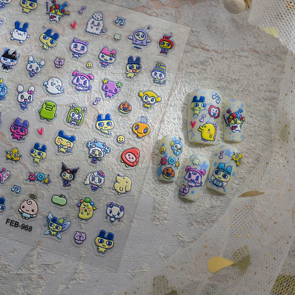 สติ๊กเกอร์ติดเล็บ 3D ลายนูน ลา - Bandai Model Tamagotchi บทวิจารณ์และราคา